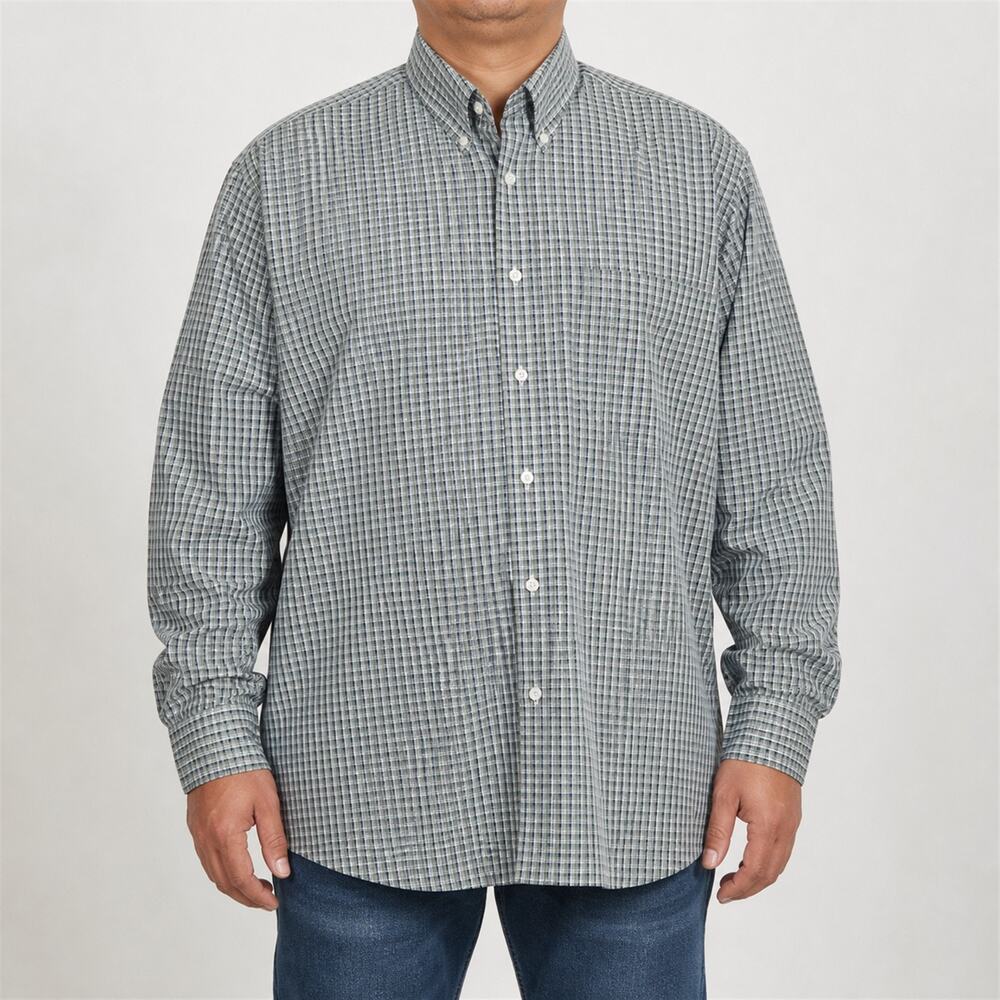 NEW Roundtree & Yorke Shirt Mens 3X Big Man Check Long Sleeve Button-Down